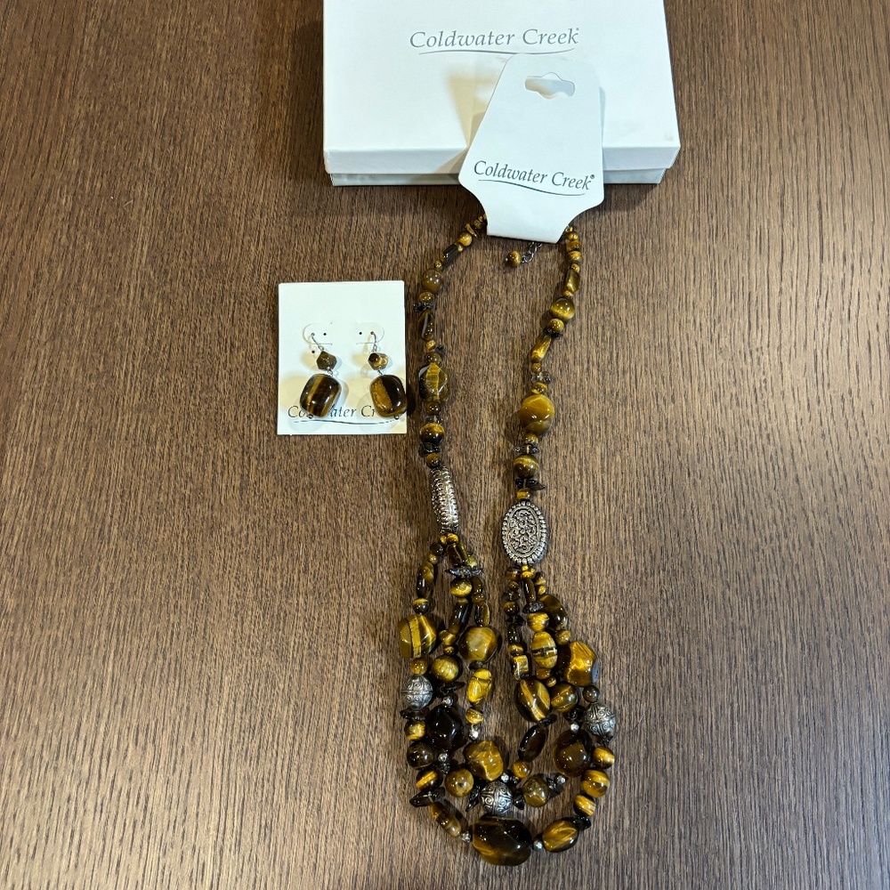 Coldwater Creek multi bead Fontana Necklace and Earrings
